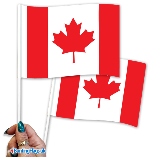 Canada hand waving flags