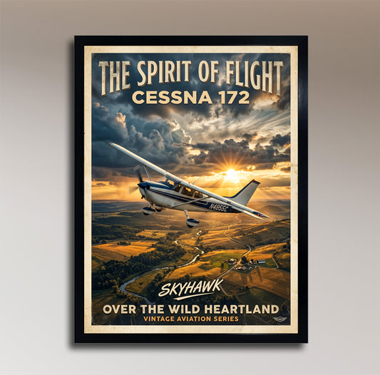 Cessna 172 Skyhawk – The Spirit of Flight – Vintage Aviation Poster