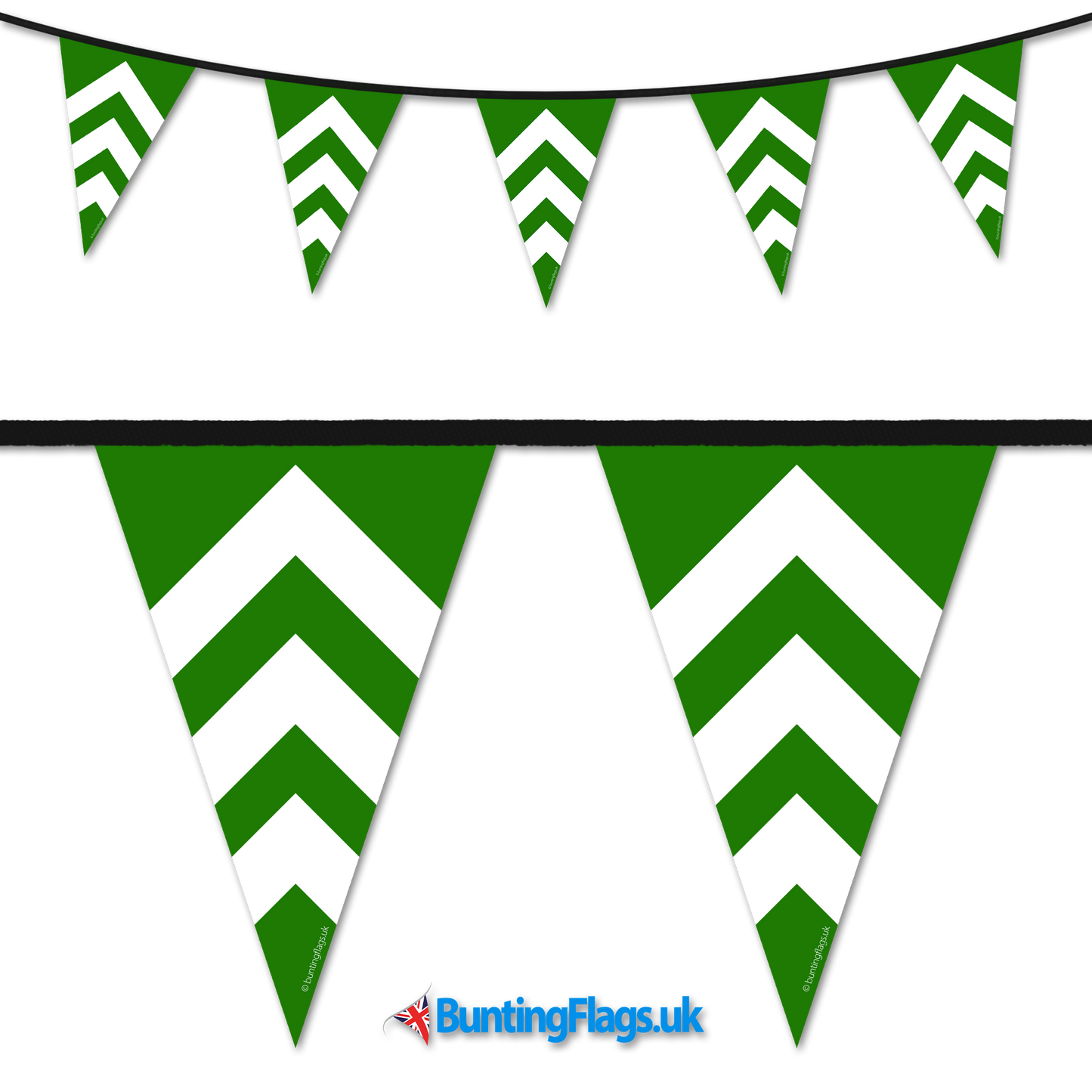 Barrier Bunting - Chevron Green