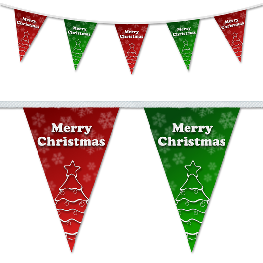 Christmas Trees Red & Green Bunting