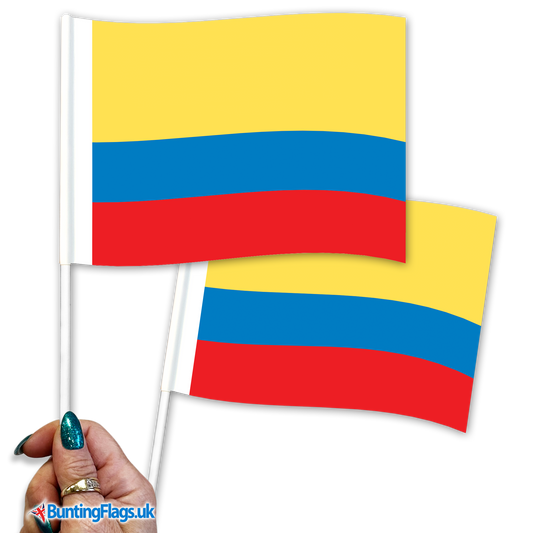 Colombia hand waving flags