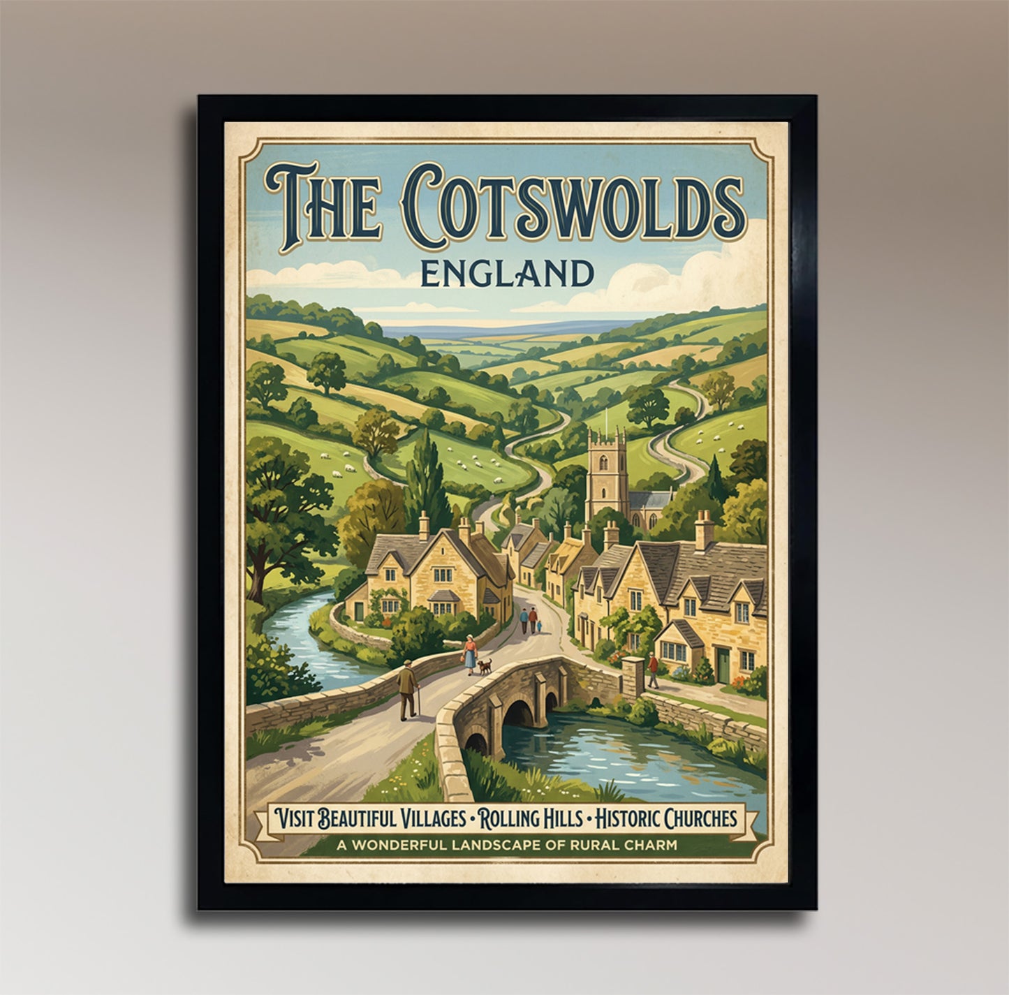 The Cotswolds – England – Vintage Travel Poster