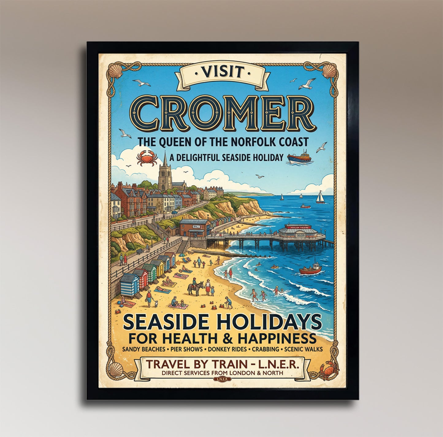 Cromer – The Queen of the Norfolk Coast – Vintage Travel Poster