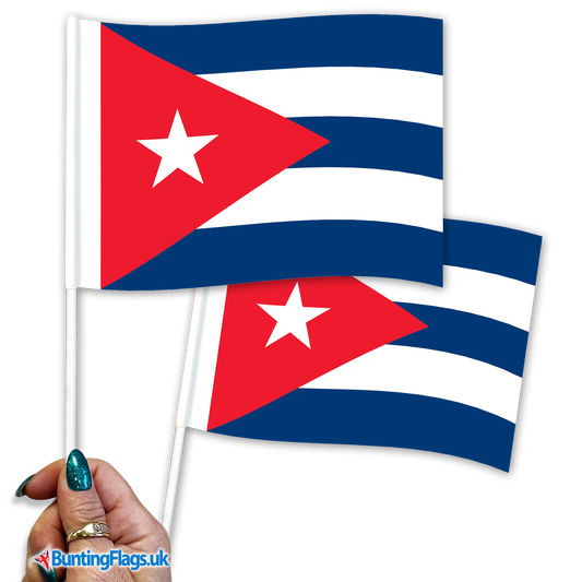 Cuba hand waving flags