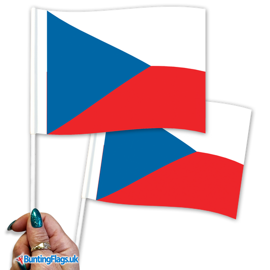 Czechia (Czech Republic) hand waving flags