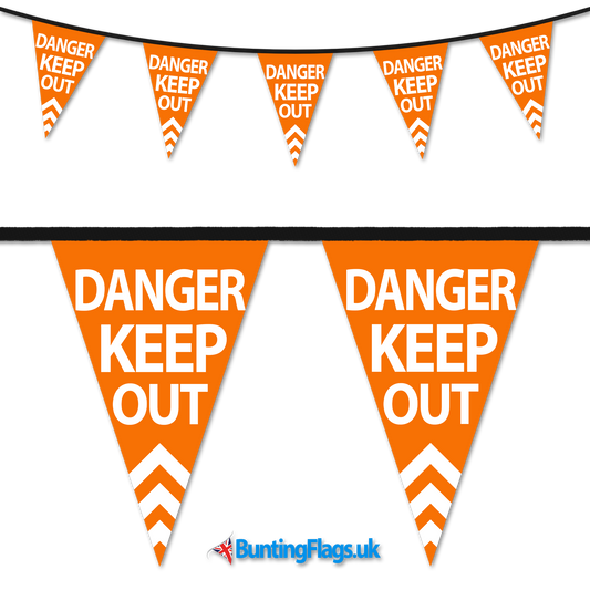 Barrier Bunting - Danger Keep Out Orange