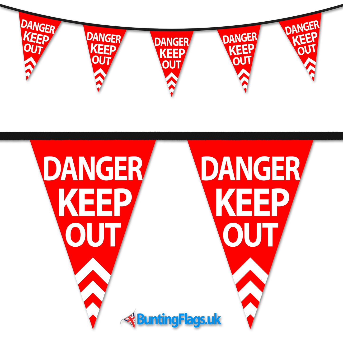 Barrier Bunting - Danger Keep Out Red