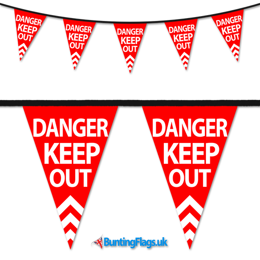 Barrier Bunting - Danger Keep Out Red