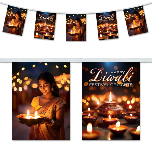 Diwali Candles & Lady A5 Bunting