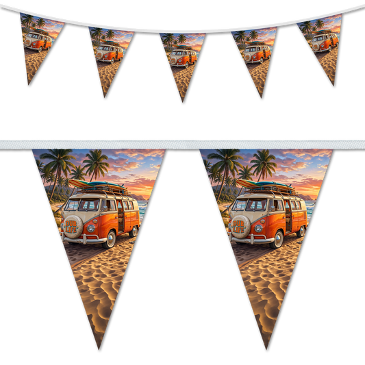 Dub Life – Orange T2 Surf Van Sunset – 200x300mm Bunting