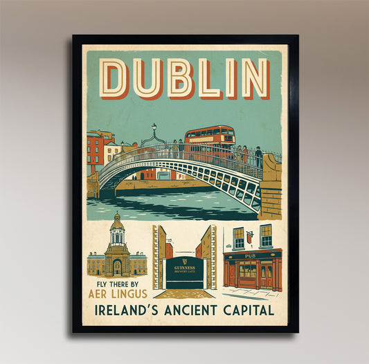 Dublin: Ireland's Ancient Capital – Vintage Travel Poster