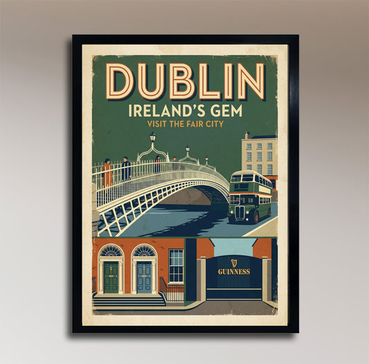 Dublin: Ireland's Fair City – Vintage Travel Poster