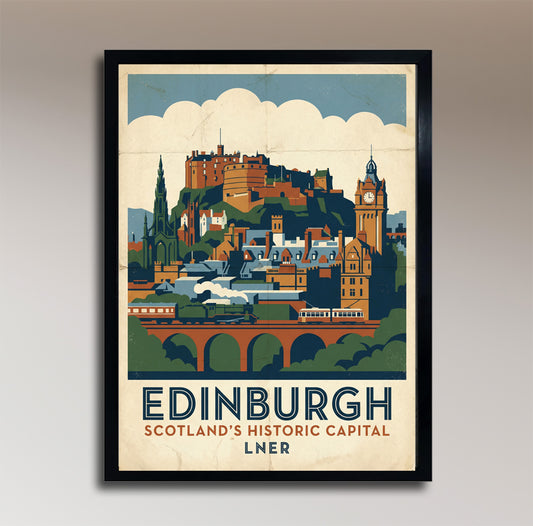 Edinburgh: Scotland's Historic Capital – Vintage LNER Travel Poster