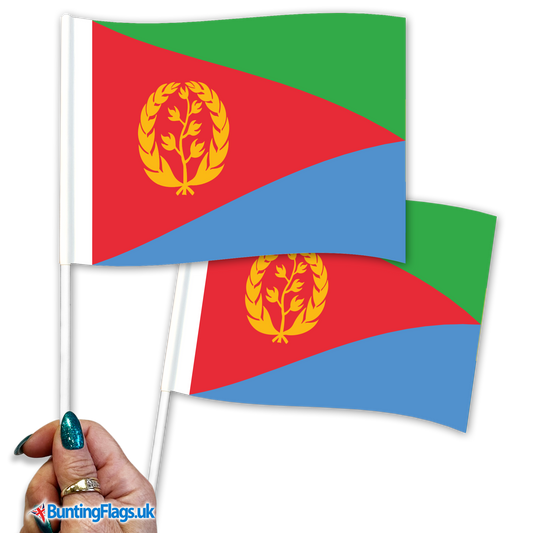 Eritrea hand waving flags