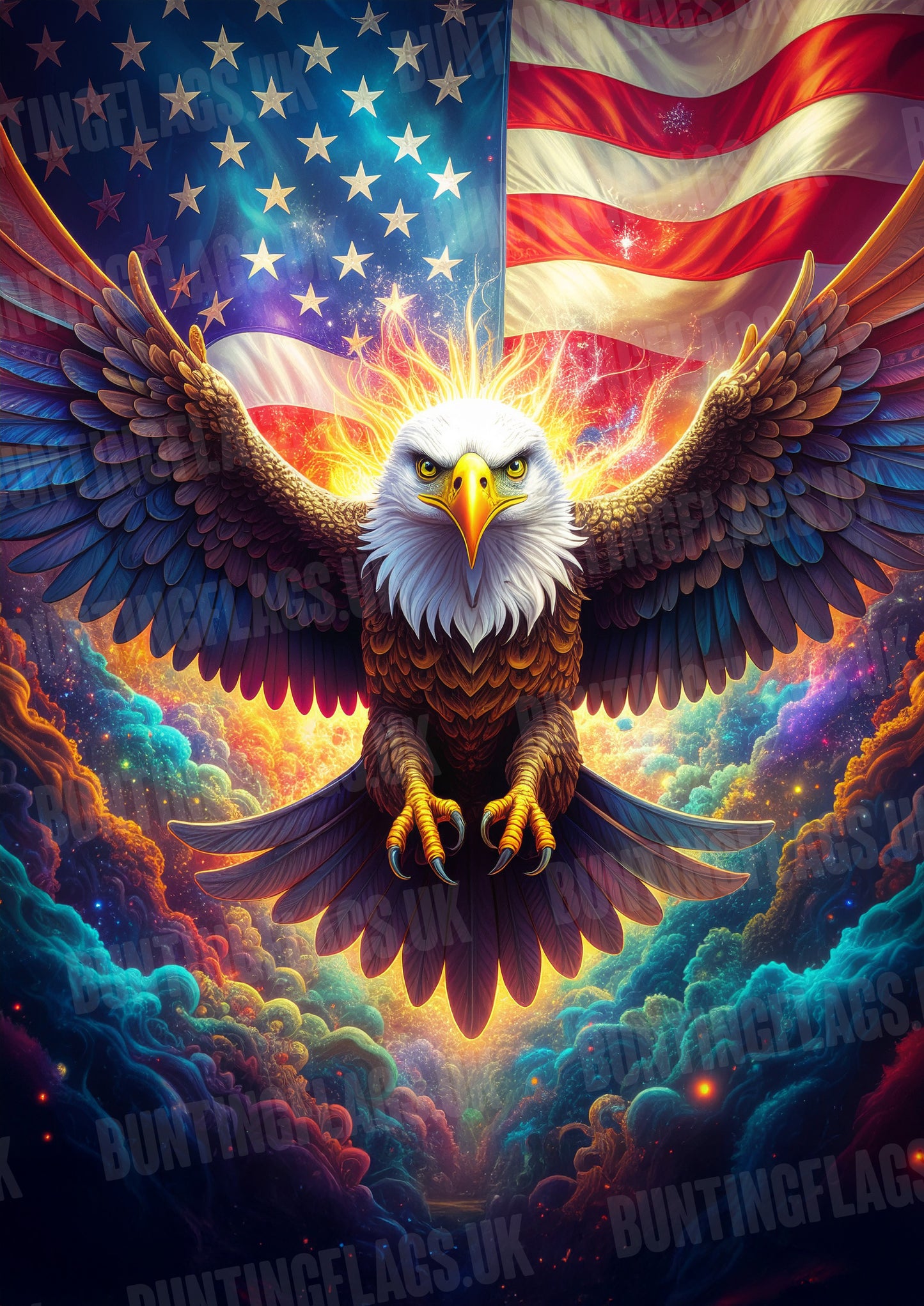 Fantasy American Eagle Majestic Patriot A3 Poster