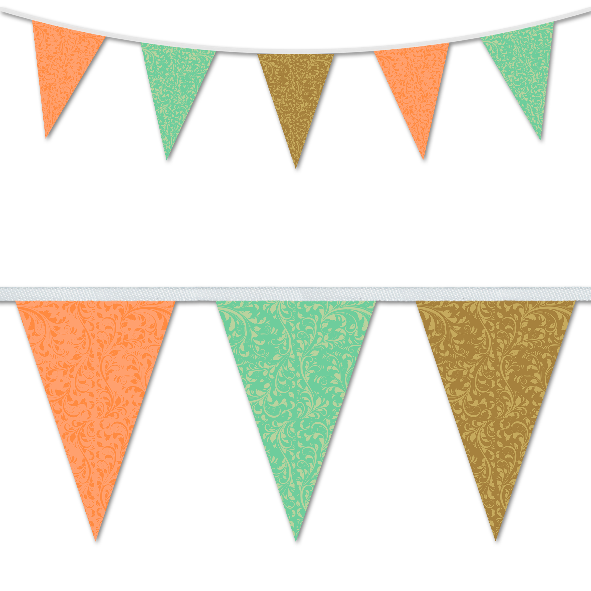 Color Peach Flaglets Wedding Day Fleurette Design - Peach Green & Gold – BuntingFlags.uk