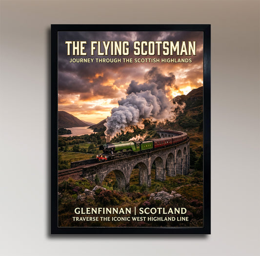 The Flying Scotsman – Glenfinnan Viaduct – Vintage Travel Poster