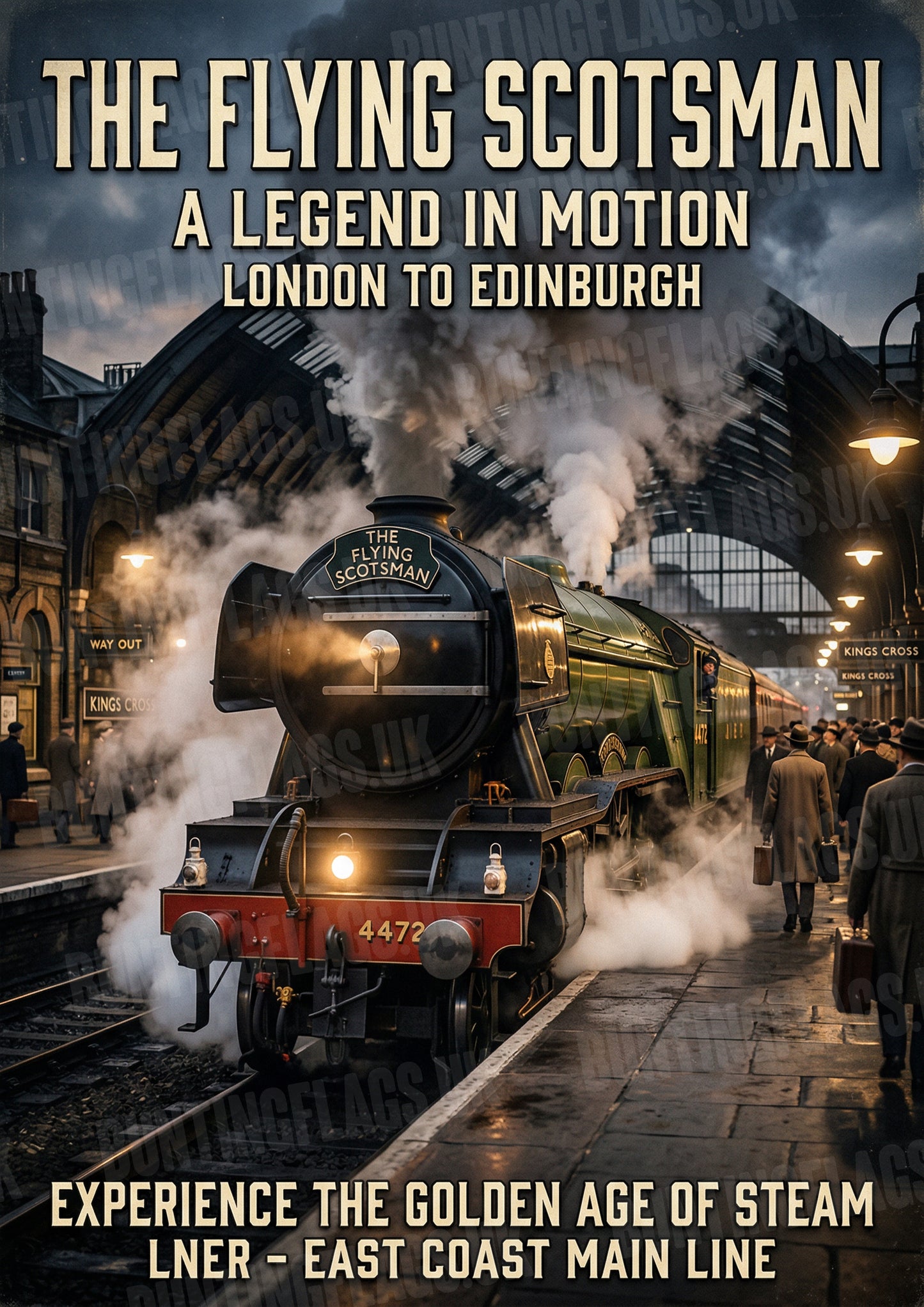 The Flying Scotsman – A Legend in Motion – Vintage Railway Poster