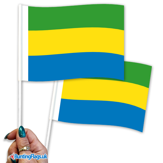 Gabon hand waving flags