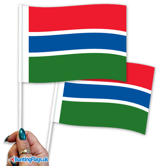 Gambia hand waving flags