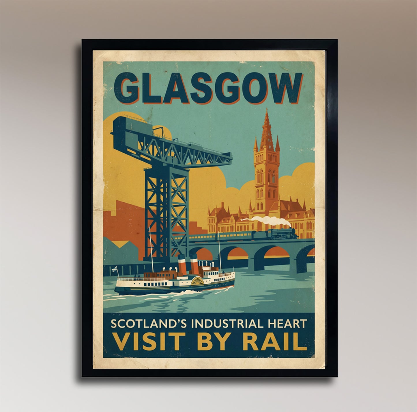 Glasgow: Scotland's Industrial Heart – Vintage Travel Poster
