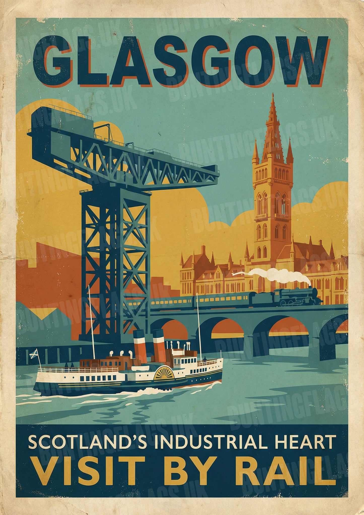 Glasgow: Scotland's Industrial Heart – Vintage Travel Poster