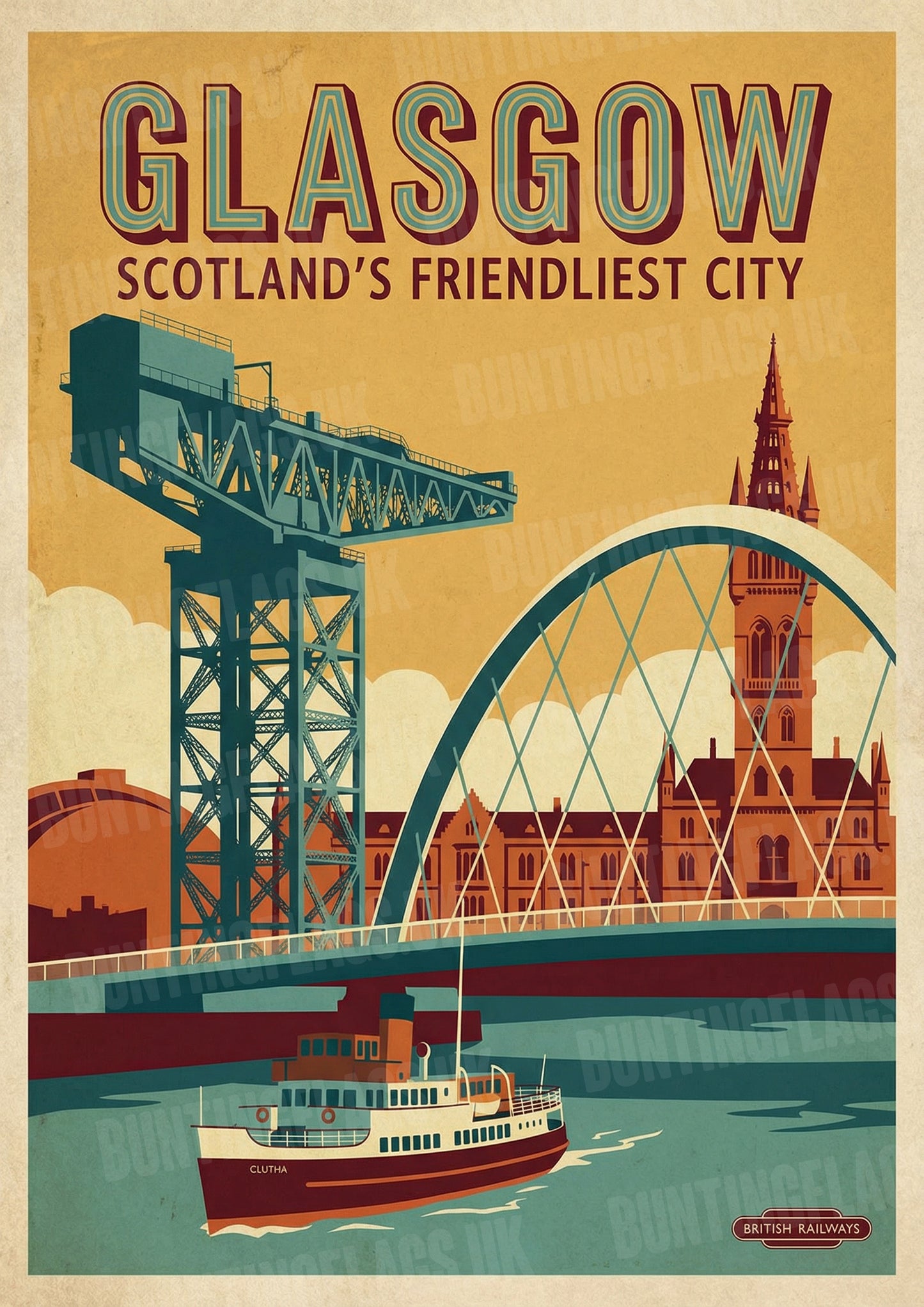 Glasgow: Scotland's Friendliest City – Vintage British Railways Poster