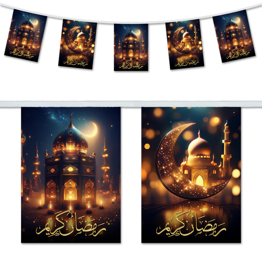 Ramadan A5 Rectangle Bunting - Golden Design