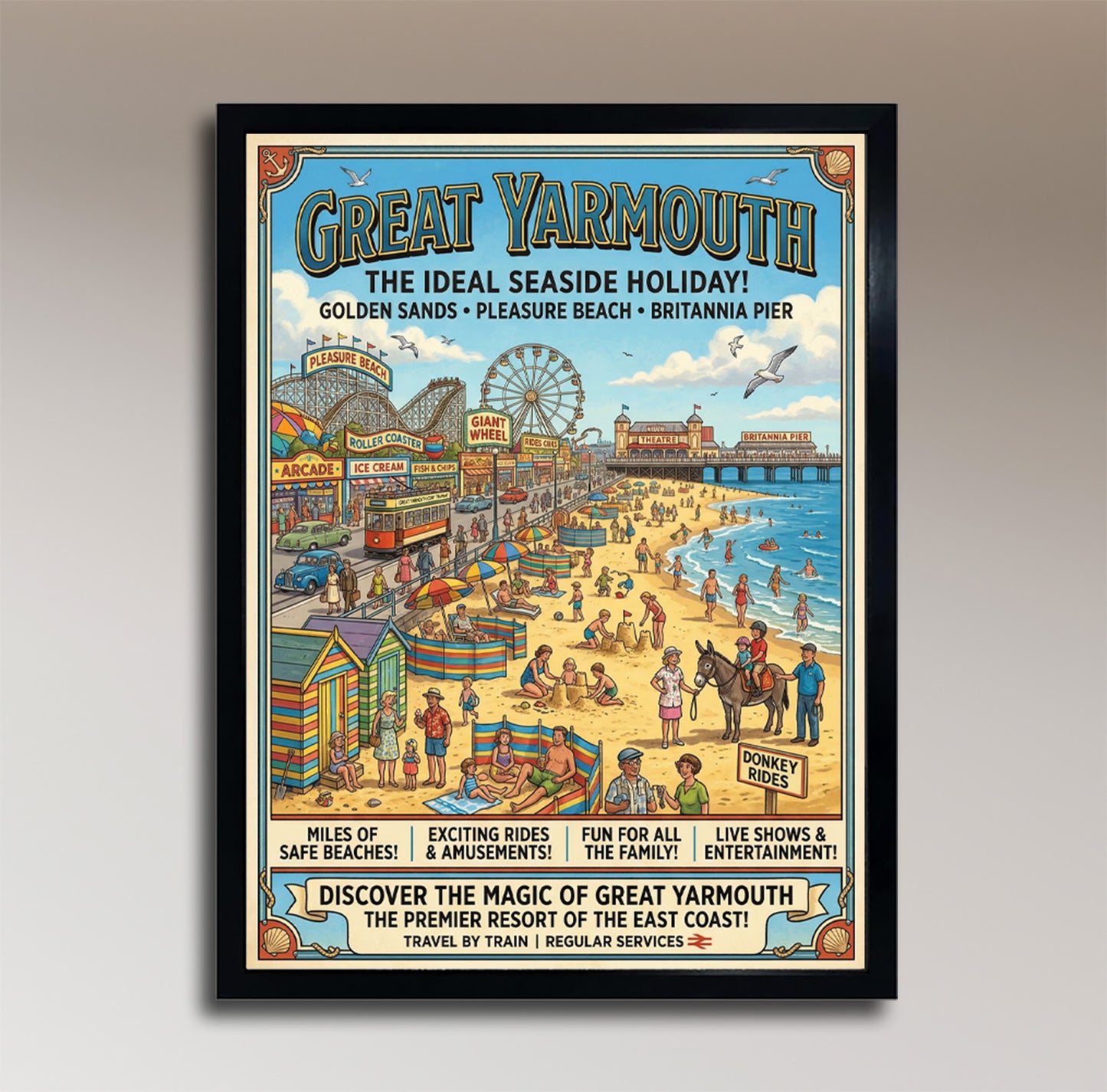 Great Yarmouth – The Ideal Seaside Holiday! – Vintage Travel Poster