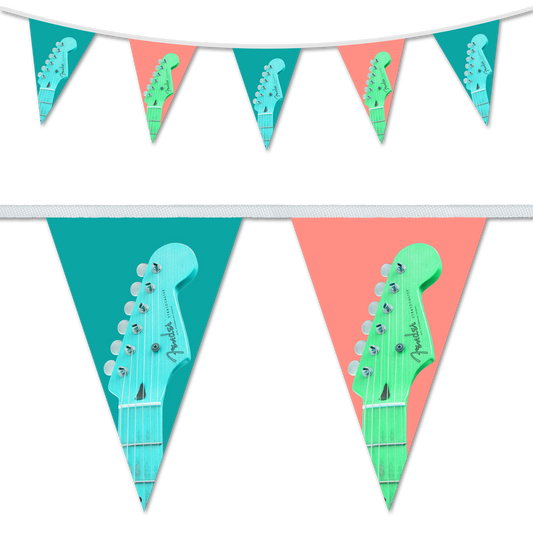 Fender Guitar Teal & Salmon Design