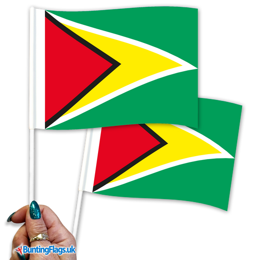 Guyana hand waving flags