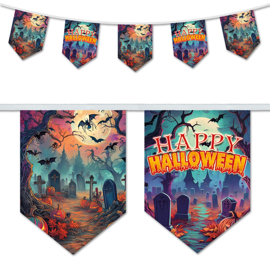 Happy Halloween A5 Chevron Bunting