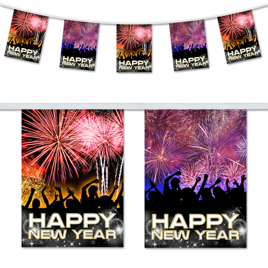 Happy New Year Fireworks Bunting