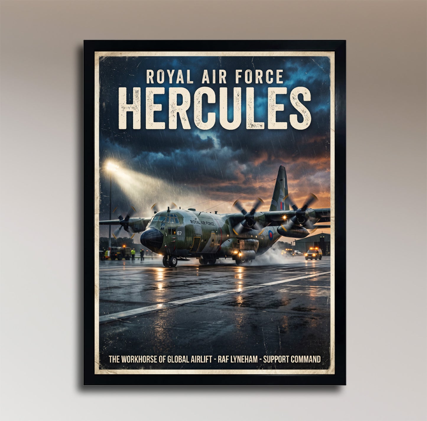 RAF Hercules – The Workhorse of Global Airlift – Vintage Poster