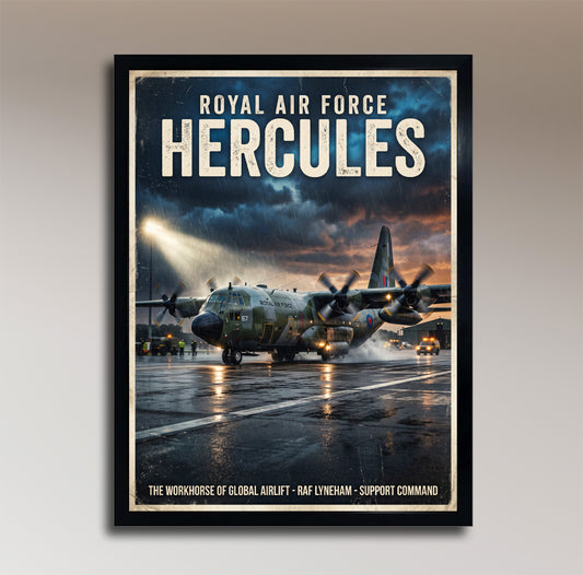RAF Hercules – The Workhorse of Global Airlift – Vintage Poster