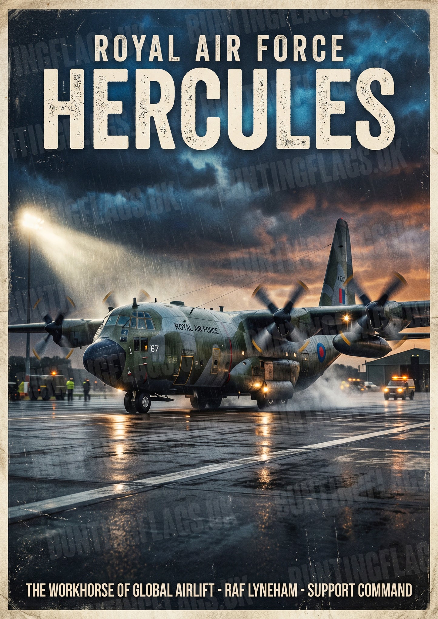 RAF Hercules – The Workhorse of Global Airlift – Vintage Poster