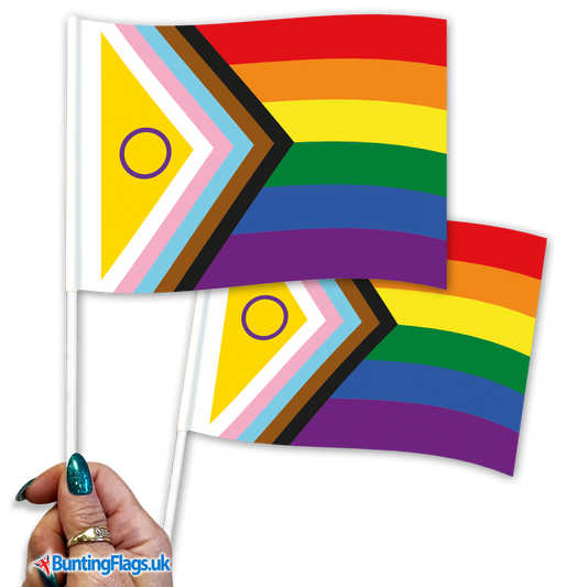 Intersex Inclusive Progress Pride Hand Waving Flag