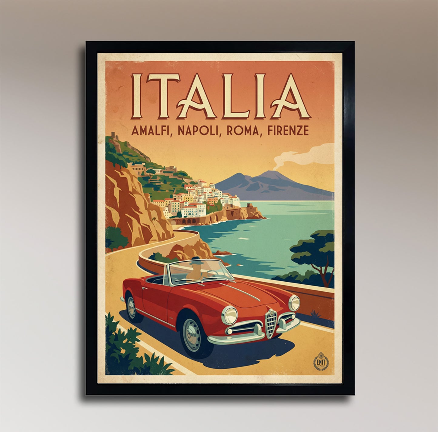 Italia: Amalfi, Napoli, Roma, Firenze – Vintage Travel Poster