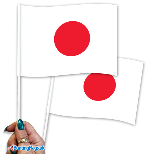 Japan hand waving flags