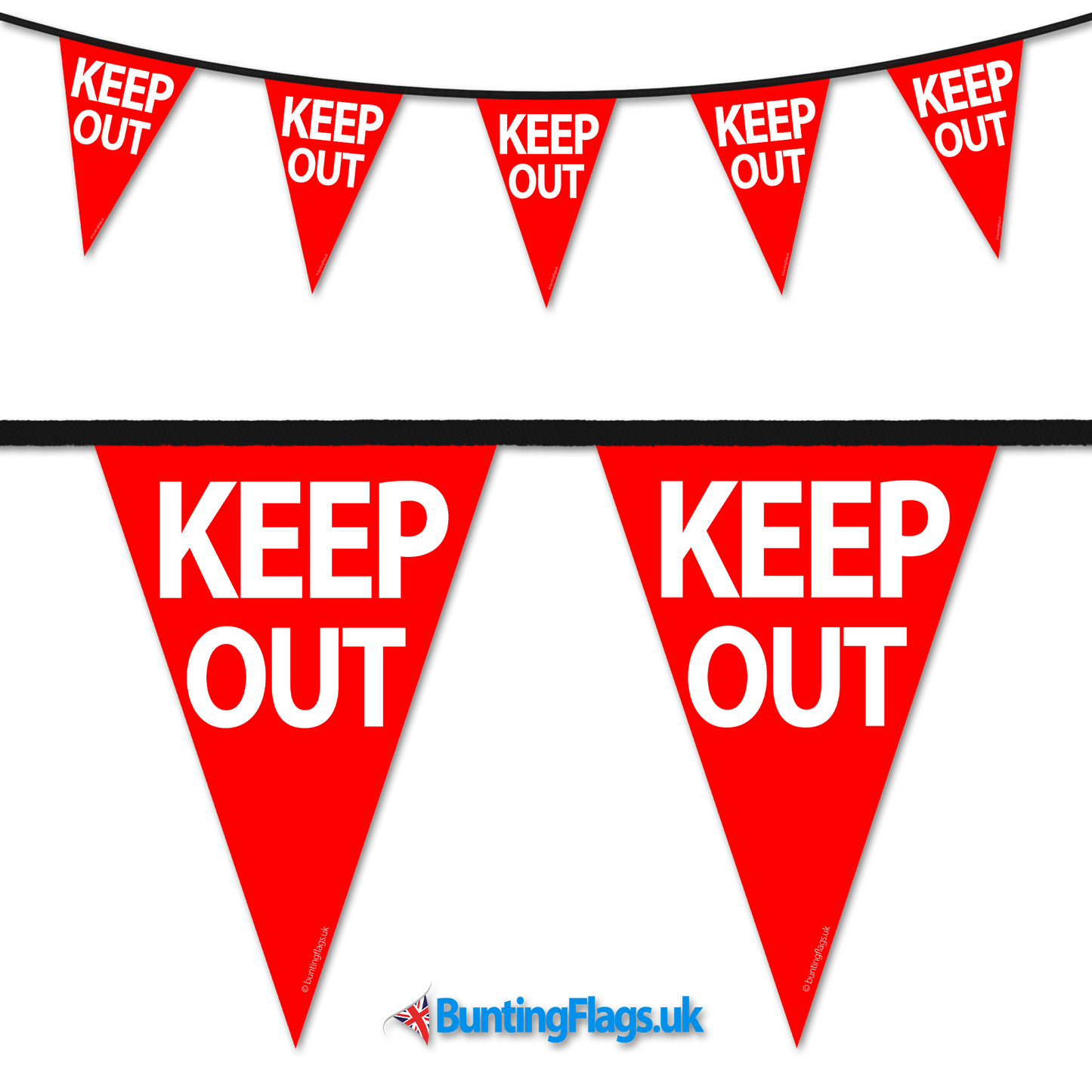 Barrier Bunting - Keep Out Red