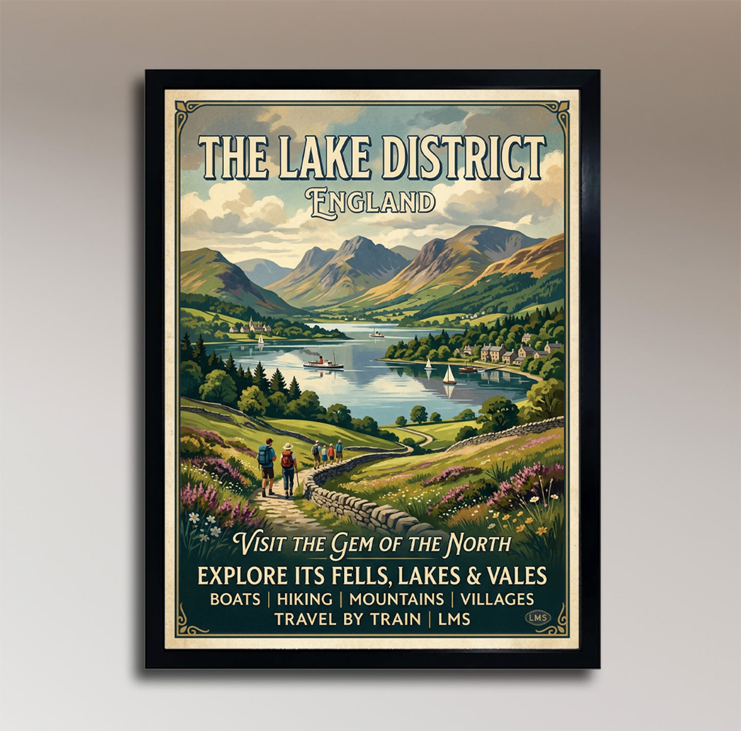 The Lake District – Gem of the North – Vintage Travel Poster