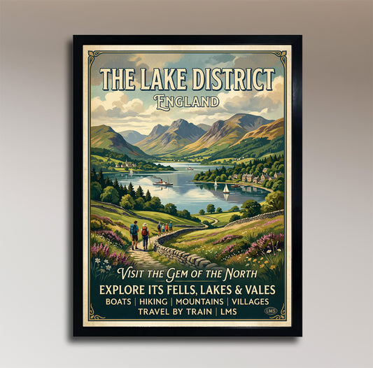 The Lake District – Gem of the North – Vintage Travel Poster