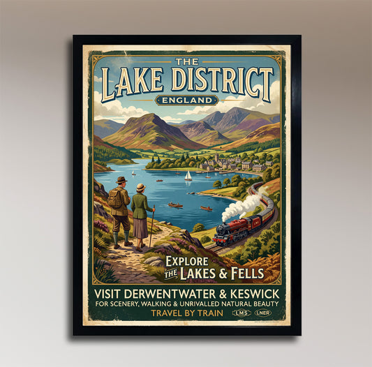 The Lake District – England – Vintage Travel Poster