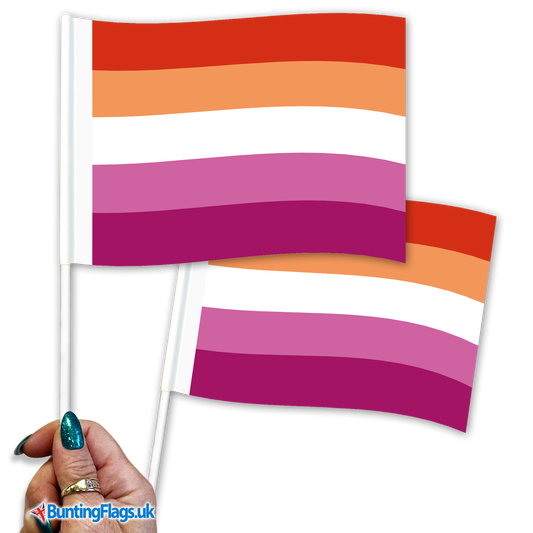 Lesbian Pride Hand Waving Flag