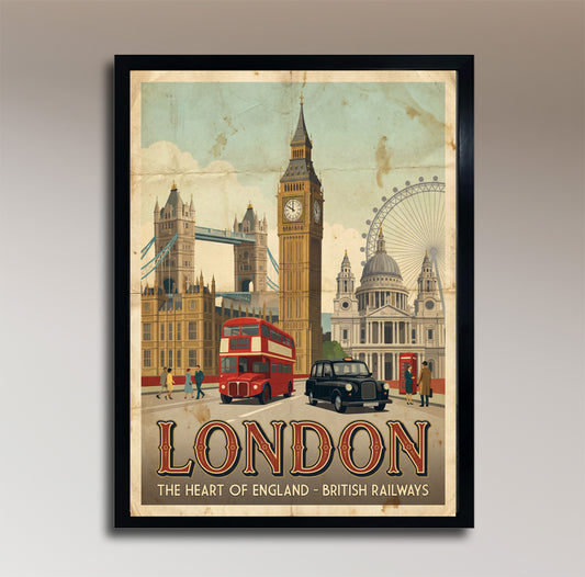 London: The Heart of England – Vintage British Railways Poster