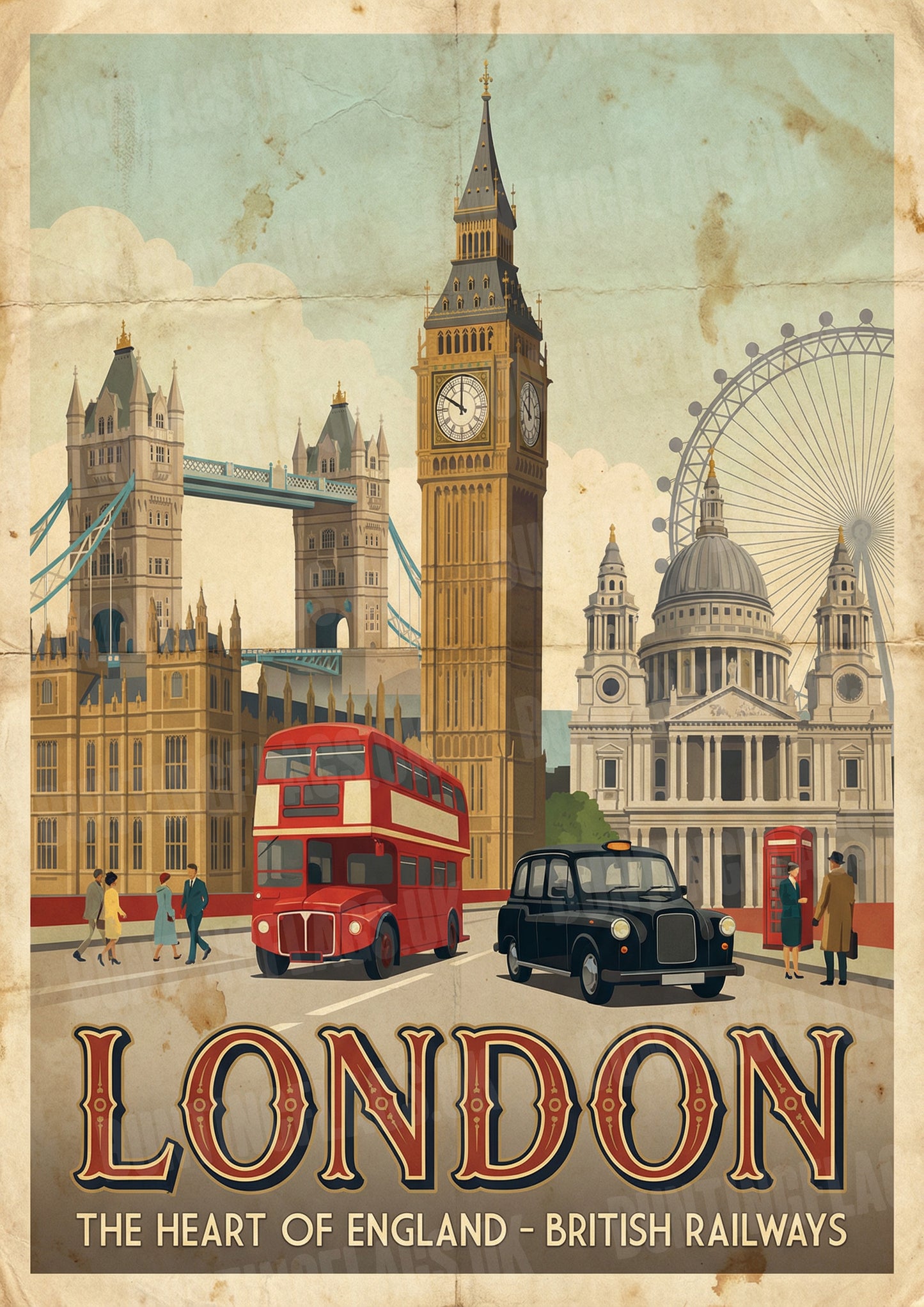 London: The Heart of England – Vintage British Railways Poster