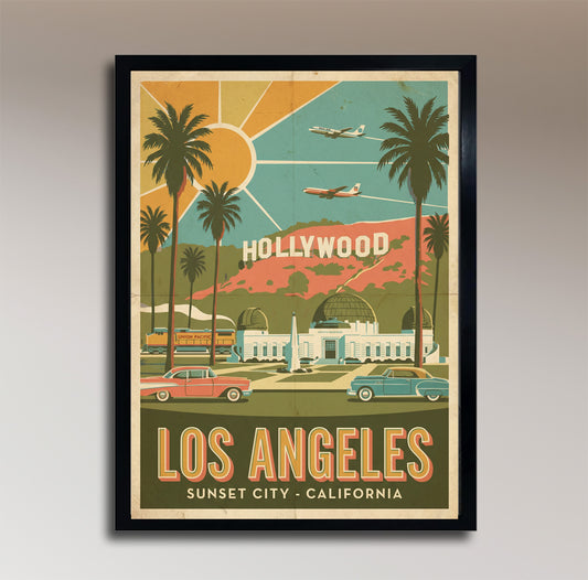 Los Angeles: Sunset City – Vintage Travel Poster