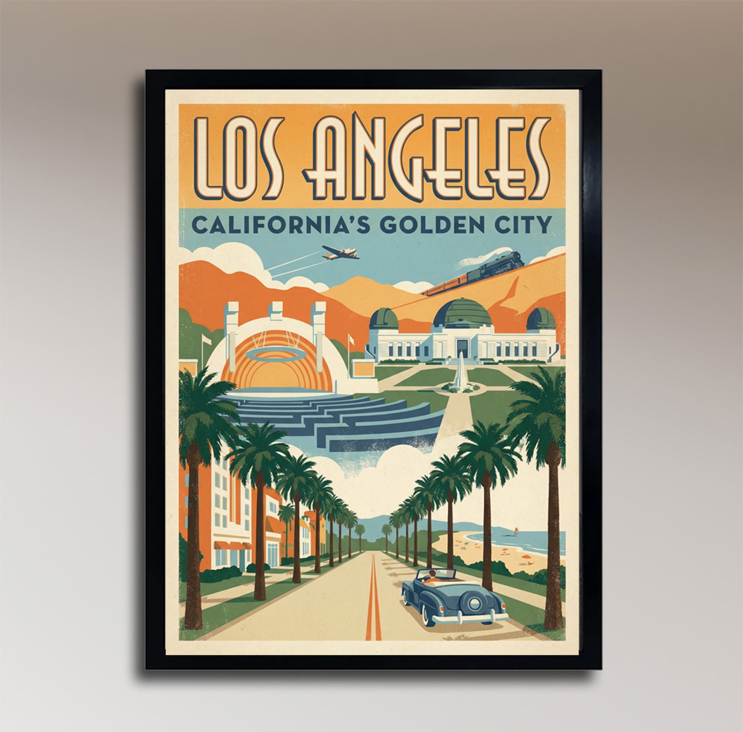 Los Angeles: California's Golden City – Vintage Travel Poster