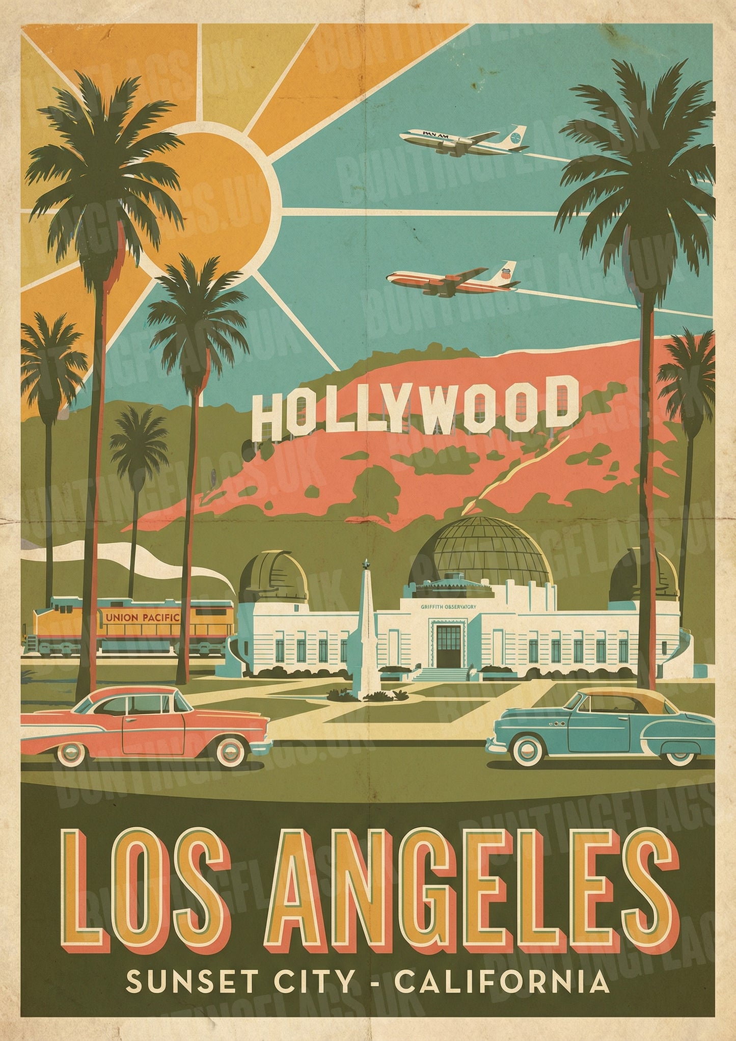 Los Angeles: Sunset City – Vintage Travel Poster