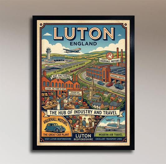 Visit Luton – Heart of Industry & Aviation – Vintage Travel Poster